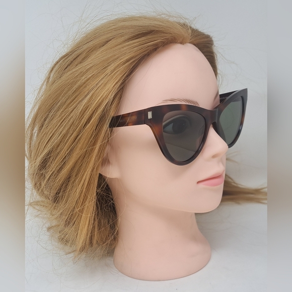 Saint Laurent Women's Cat Eye Havana Green SL425 003 54-19-140 - Picture 11 of 16